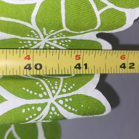 Sundress Lime Green White Floral Print Sleeveless Scoop Neck Scalloped Hem Beach - Picture 5 of 8